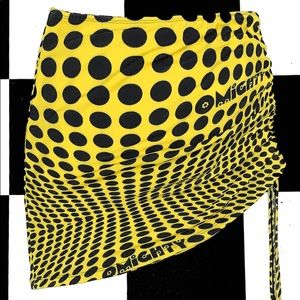 O Mighty Yellow and Black drawstring miniskirt